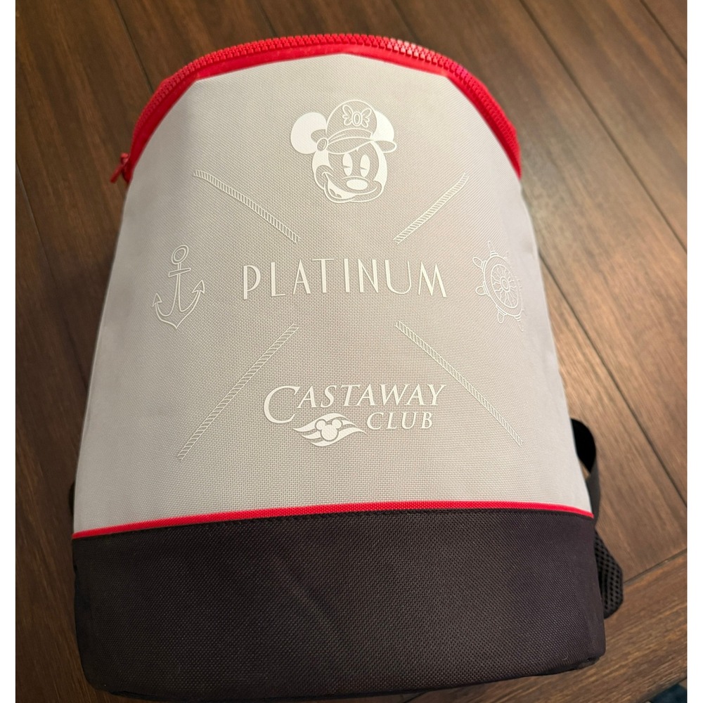 Disney Cruise Line Castaway Club Platinum Backpack Cooler Mickey Mouse Gray Red